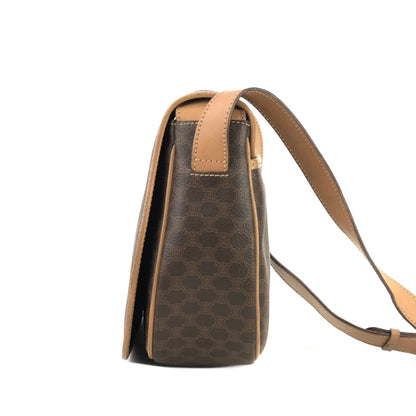CELINE Macadam Flap Crossbody Shoulder bag Brown Vintage Old CELINE f873rk