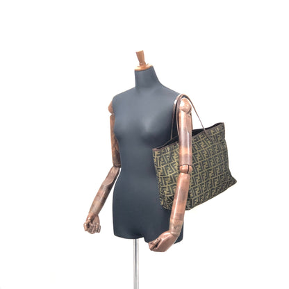 FENDI Zucca 提花手提包棕色舊復古 rrd48i