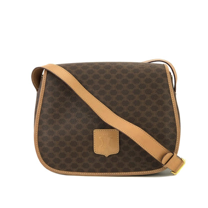 CELINE Macadam Flap Crossbody Shoulder bag Brown Vintage Old CELINE f873rk