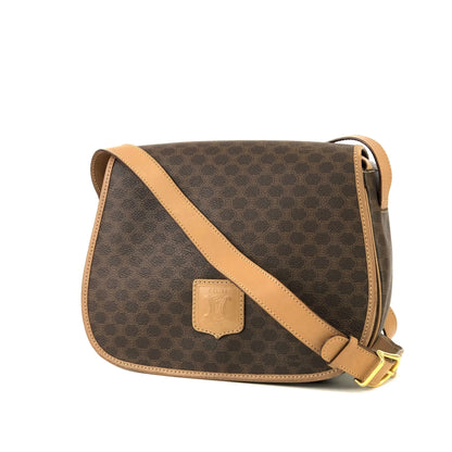 CELINE Macadam Flap Crossbody Shoulder bag Brown Vintage Old CELINE f873rk