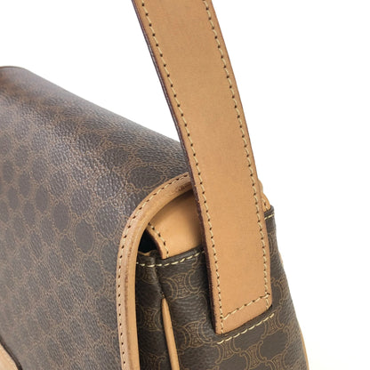 CELINE Macadam Flap Crossbody Shoulder bag Brown Vintage Old CELINE f873rk