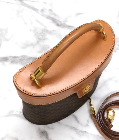 CELINE Macadam Triomphe Blason Small Handbag Vanitybag Shoulderbag Brown Vintage Old celine z4zu2n