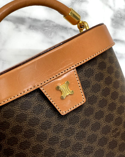 CELINE Macadam Triomphe Blason Small Handbag Vanitybag Shoulderbag Brown Vintage Old celine z4zu2n
