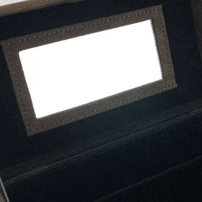 Yves Saint Laurent Logo embossed Suede Vanity bag Handbag Brown Vintage Old YSL vhfxdu