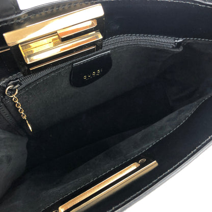 GUCCI G Logo Suede Handbag Black Vintage Old Gucci f5nzjx