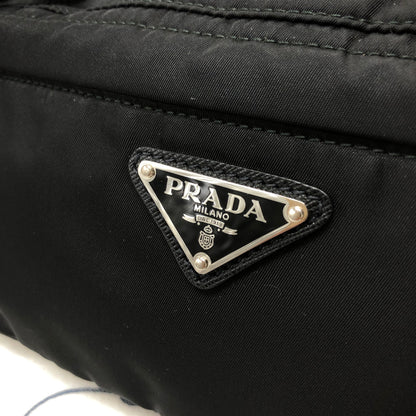 Prada Logo Plate Front Pocket Nylon sling bag Waist bag Shoulder bag Black Vintage cz3wj5