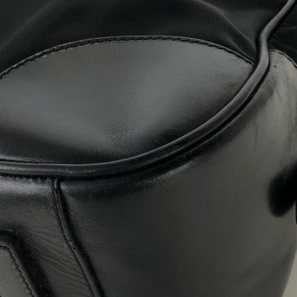 PRADA Triangle logo Nylon Mini Boston bag Handbag Black Vintage Old khg6em