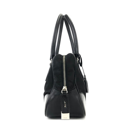PRADA Triangle logo Nylon Mini Boston bag Handbag Black Vintage Old khg6em