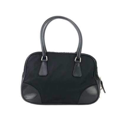 PRADA Triangle logo Nylon Mini Boston bag Handbag Black Vintage Old khg6em