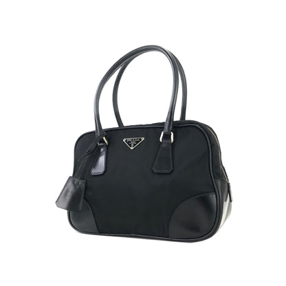 PRADA Triangle logo Nylon Mini Boston bag Handbag Black Vintage Old khg6em