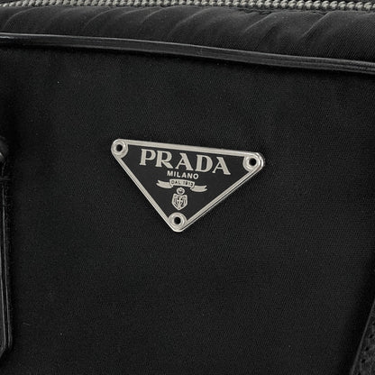 PRADA Triangle logo Nylon Mini Boston bag Handbag Black Vintage Old khg6em