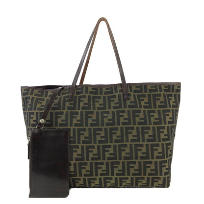 FENDI Zucca 提花手提包棕色舊復古 rrd48i