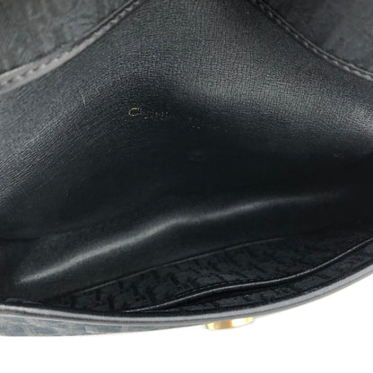 Christian Dior Logo Trotter 提花斜背包 黑色 復古 舊款 ypb2ed