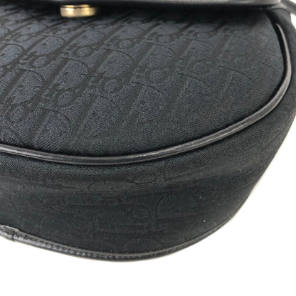 Christian Dior Logo Trotter 提花斜背包 黑色 復古 舊款 ypb2ed