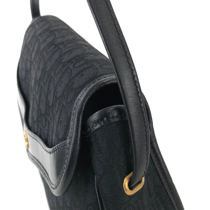 Christian Dior Logo Trotter 提花斜背包 黑色 復古 舊款 ypb2ed