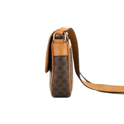 CELINE Macadam Coins Crossbody Shoulder bag Brown Vintage Old CELINE hkvufa