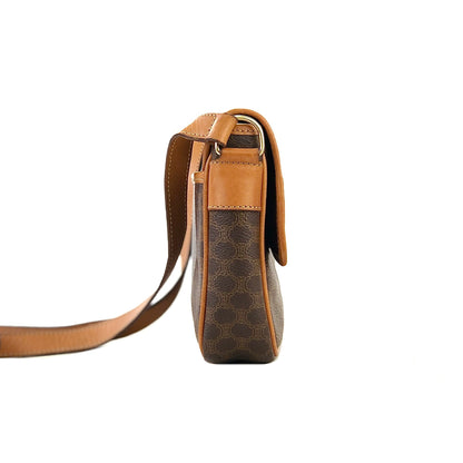 CELINE Macadam Coins Crossbody Shoulder bag Brown Vintage Old CELINE hkvufa