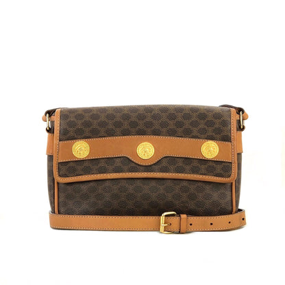 CELINE Macadam Coins Crossbody Shoulder bag Brown Vintage Old CELINE hkvufa