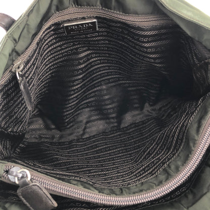 PRADA Triangle logo Nylon Tote bag Olive Vintage 5j2rsr