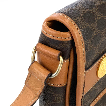 CELINE Macadam Coins Crossbody Shoulder bag Brown Vintage Old CELINE hkvufa