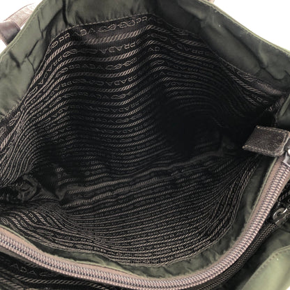 PRADA Triangle logo Nylon Tote bag Olive Vintage 5j2rsr