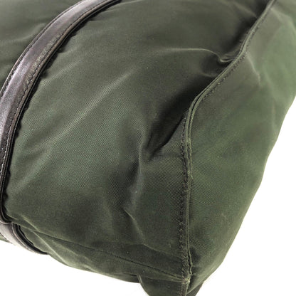 PRADA Triangle logo Nylon Tote bag Olive Vintage 5j2rsr