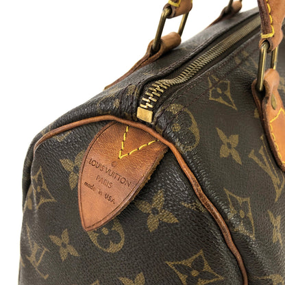 LOUIS VUITTON Monogram Speedy 25 M41528 Mini Bostonbag Handbag Brown Vintage Old u67ry3