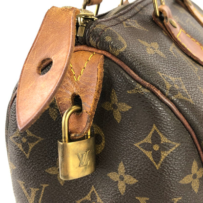LOUIS VUITTON Monogram Speedy 25 M41528 Mini Bostonbag Handbag Brown Vintage Old u67ry3