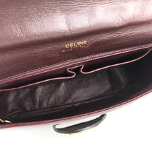 Load image into Gallery viewer, CELINE Blason Plate Side Blason Triomphe Leather Shoulder Bag Bordeaux Old Celine vintage xfmxkn
