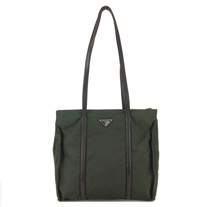 PRADA Triangle logo Nylon Tote bag Olive Vintage 5j2rsr