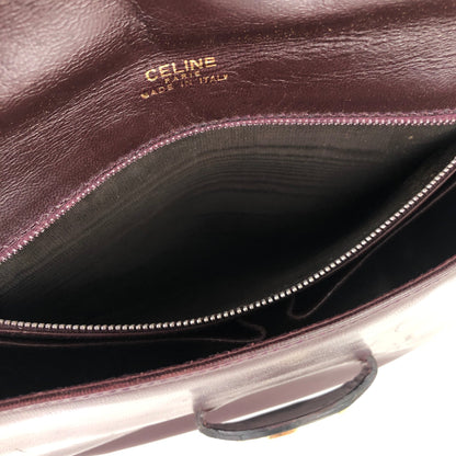 CELINE Blason Plate Side Blason Triomphe Leather Shoulder Bag Bordeaux Old Celine vintage xfmxkn