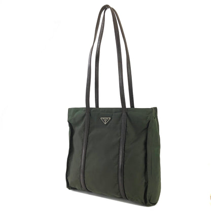 PRADA Triangle logo Nylon Tote bag Olive Vintage 5j2rsr