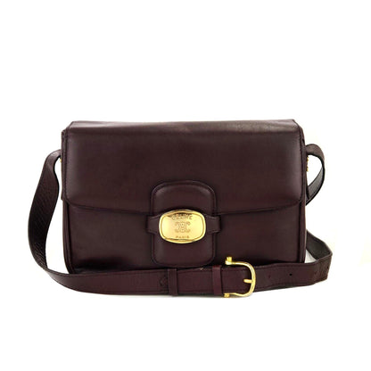 CELINE Blason Plate Side Blason Triomphe Leather Shoulder Bag Bordeaux Old Celine vintage xfmxkn