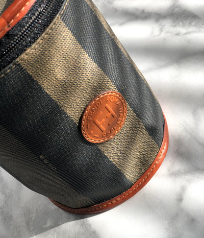 FENDI Pecan pattern Cylindrical Small Handbag Brown Vintage Old 36b4j2