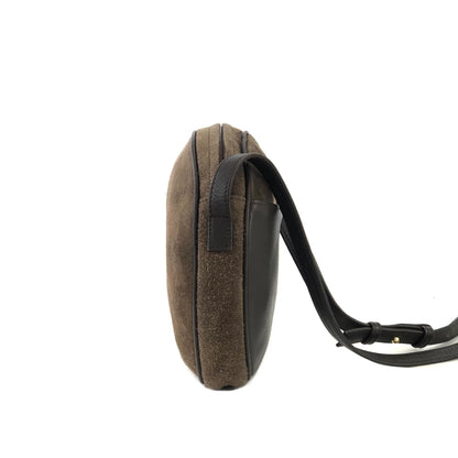 LOEWE Anagram Suede Round Shoulder bag Brown Vintage Old ugssgs