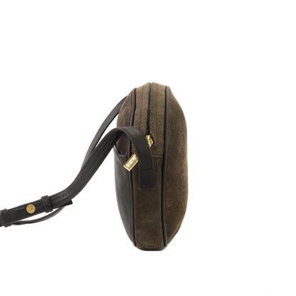 LOEWE Anagram Suede Round Shoulder bag Brown Vintage Old ugssgs