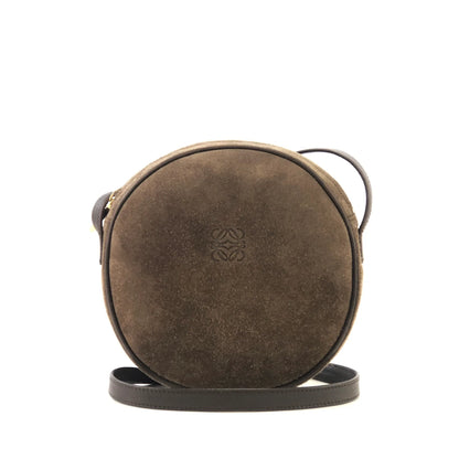 LOEWE Anagram Suede Round Shoulder bag Brown Vintage Old ugssgs