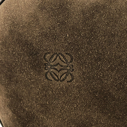 LOEWE Anagram Suede Round Shoulder bag Brown Vintage Old ugssgs