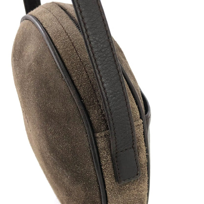 LOEWE Anagram Suede Round Shoulder bag Brown Vintage Old ugssgs