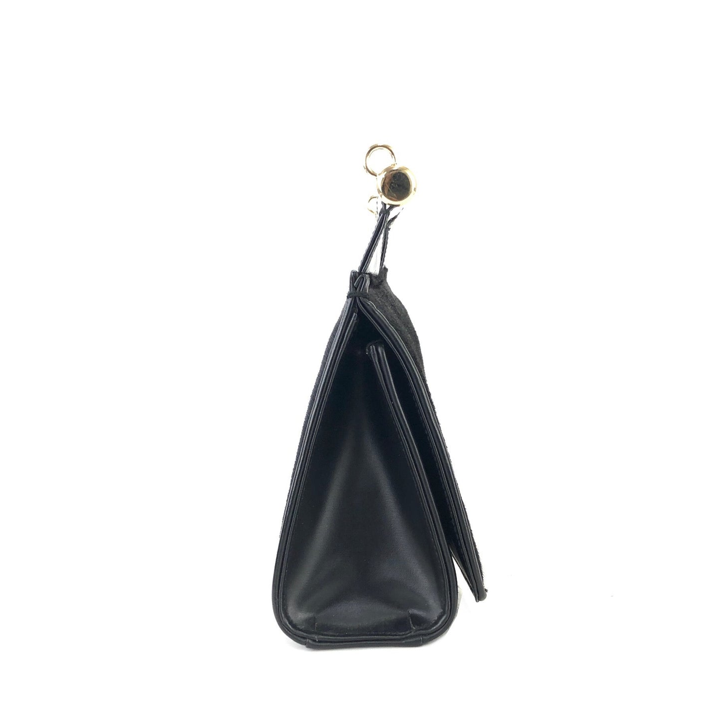 GUCCI Metal bar handle Unborn Calf Handbag Shoulder bag Black Vintage Old Gucci 8ftbm8