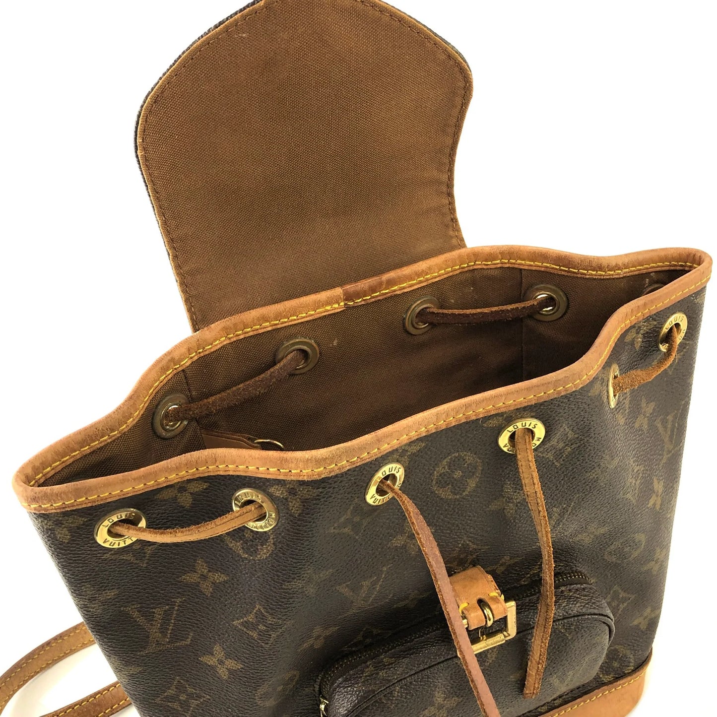 LOUIS VUITTON Monogram Montsouris M51137 Backpack Brown Vintage Old ncci75