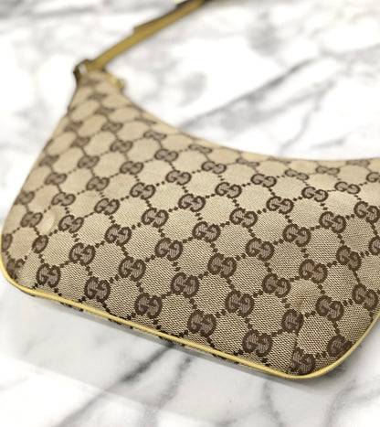 GUCCI hobo GG canvas shoulder bag handbag hobo beige vintage old a52g8f