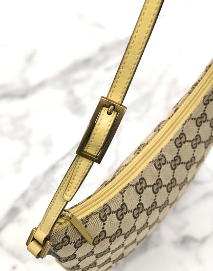 GUCCI hobo GG canvas shoulder bag handbag hobo beige vintage old a52g8f