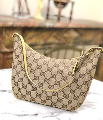 GUCCI hobo GG canvas shoulder bag handbag hobo beige vintage old a52g8f