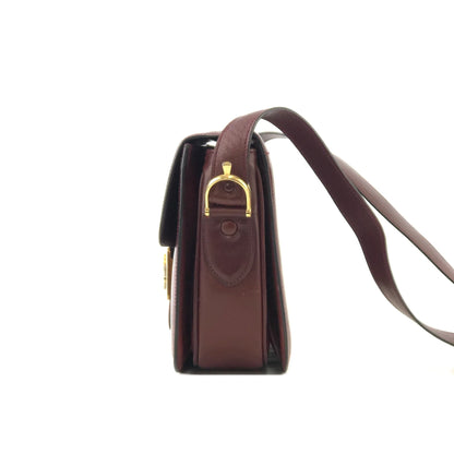 CELINE Horse carriage Crossbody Shoulderbag Bordeaux Vintage Old CELINE er7u4j