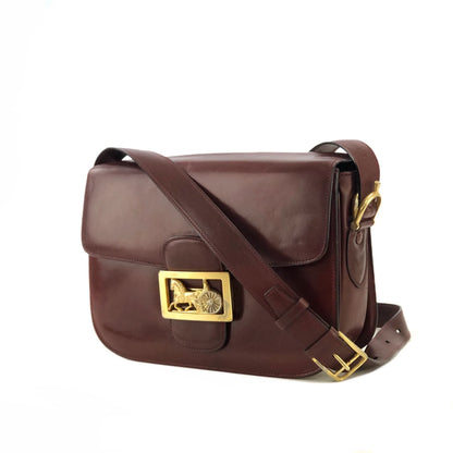 CELINE Horse carriage Crossbody Shoulderbag Bordeaux Vintage Old CELINE er7u4j