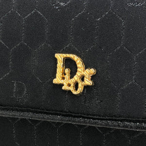 Christian Dior Logo Honeycomb Pattern Chain Crossbody Shoulderbag Black Vintage Old 8ydyef