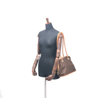 CELINE Macadam Circle logo Shoulder bag Brown Vintage Old Celine uxhuug