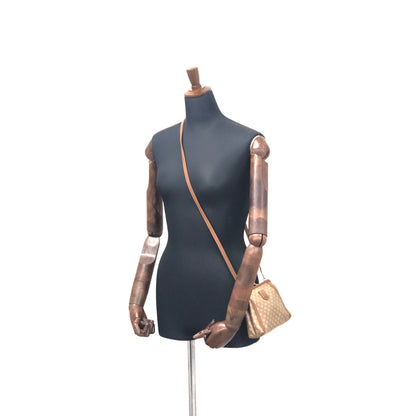 CELINE Macadam Blason Clasp Shoulder bag Beige Vintage Old Celine b8cznz