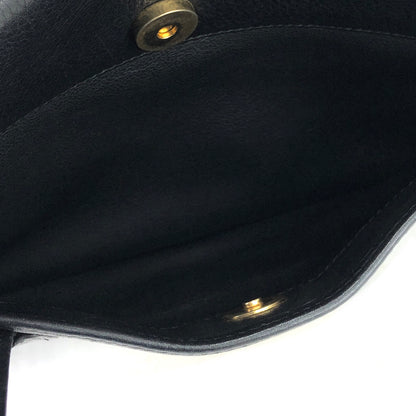 Christian Dior CD motif Embossed Leather Handbag Black Vintage Old c7ce8c